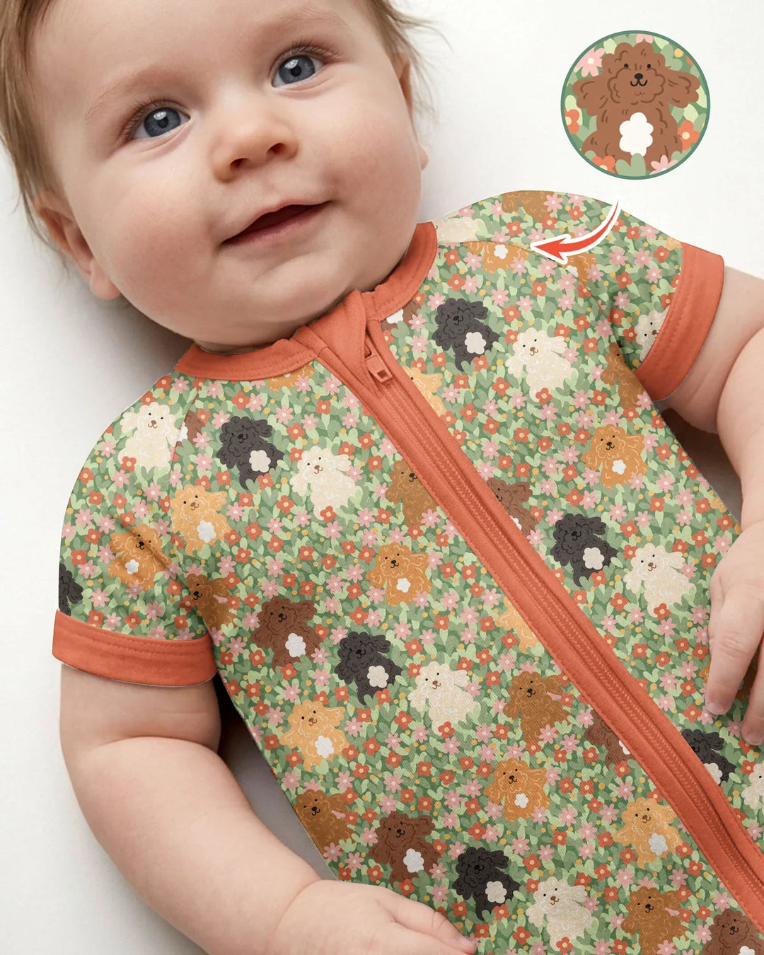 Puppy Garden Family Matching Bamboo Shorty Zippy