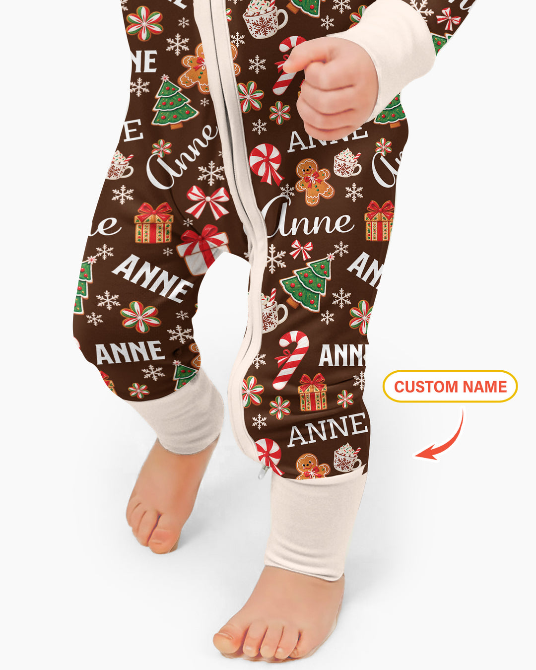 Merry Christmas Custom Name Bamboo Convertible Zippy
