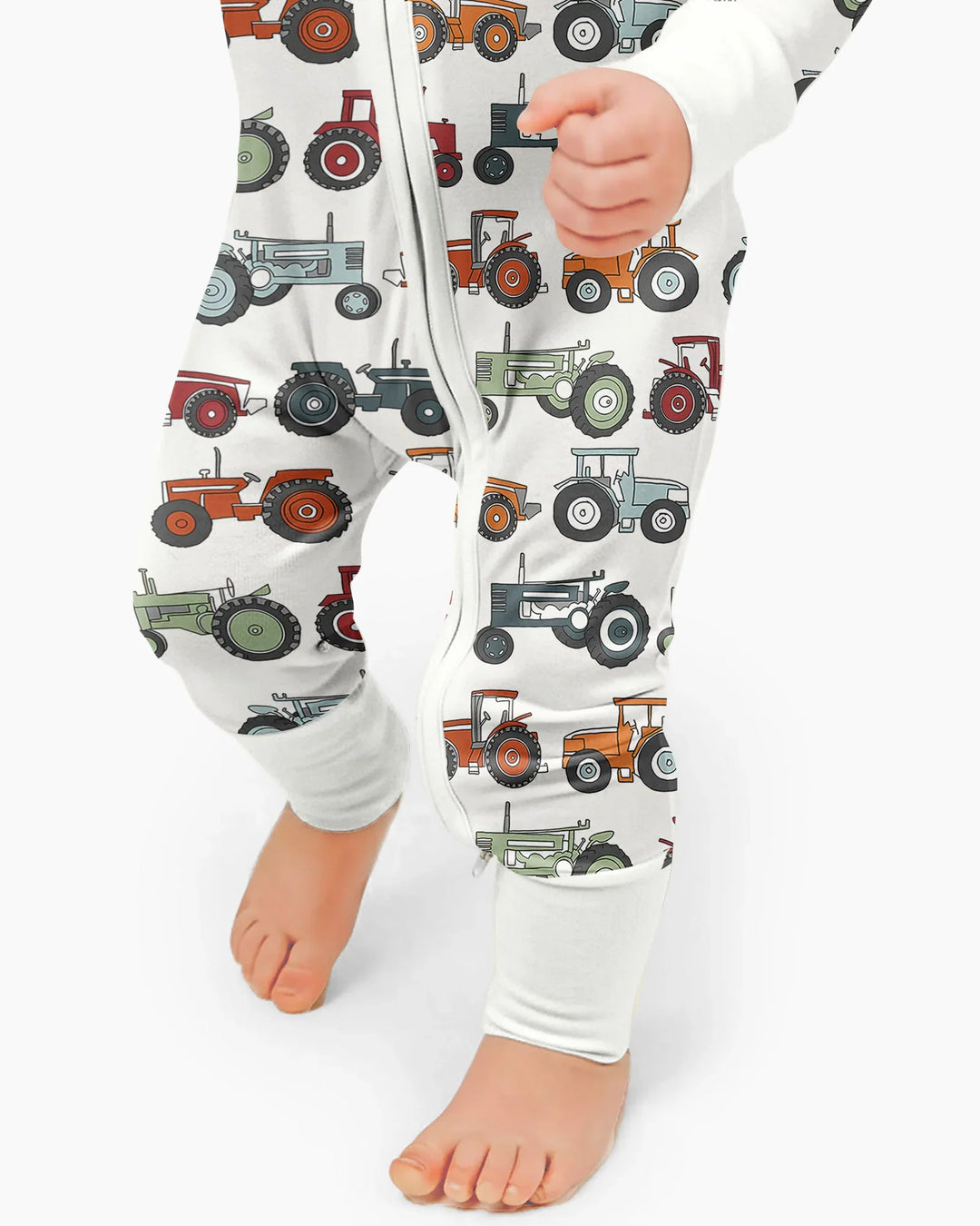 Tiny Tractors Bamboo Convertible Zippered Romper