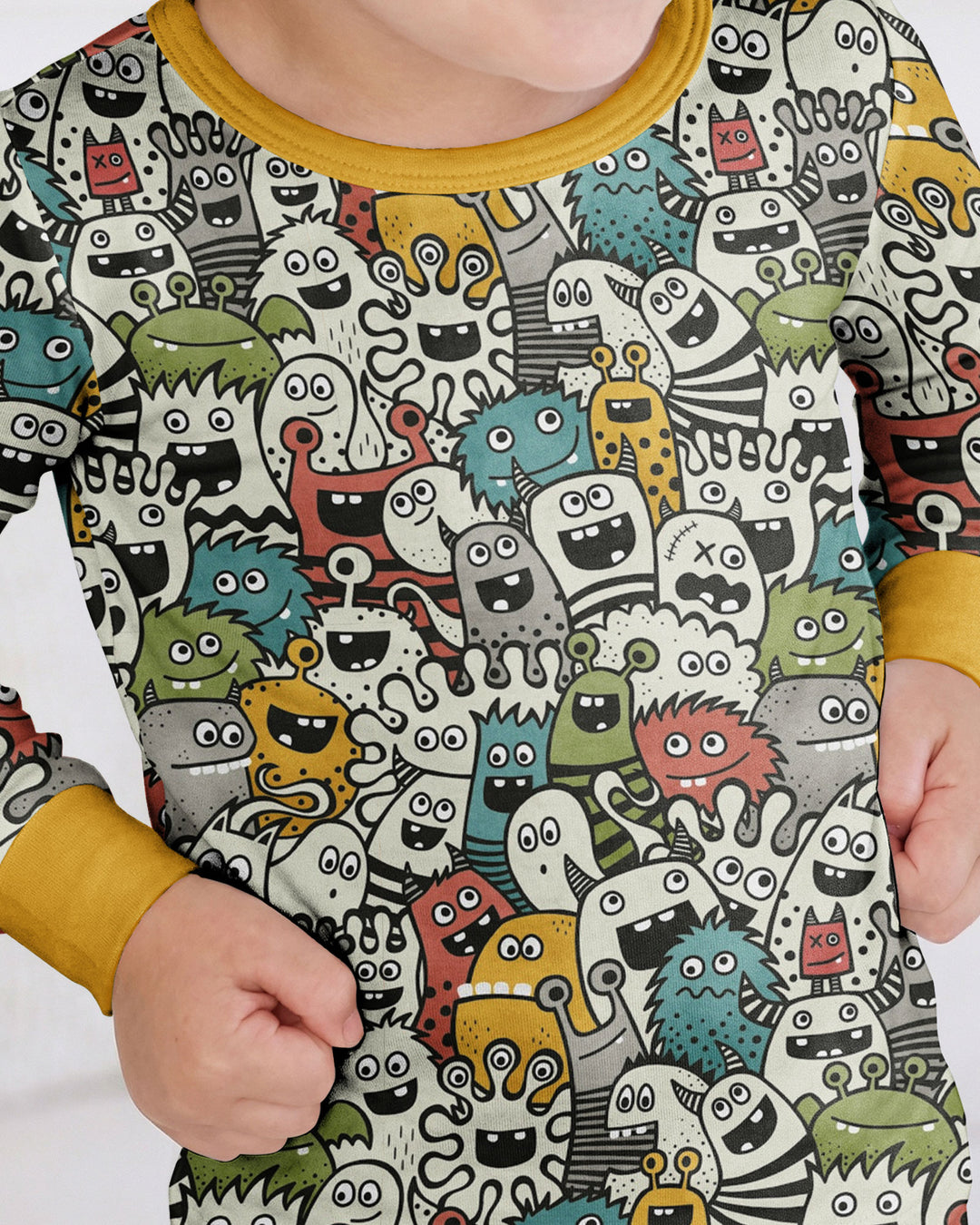 Monsters And Friends Bamboo Two Piece Long Sleeve Pajama Set