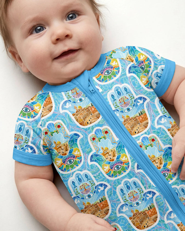 Hamsa Hand Bamboo Shorty Zippy