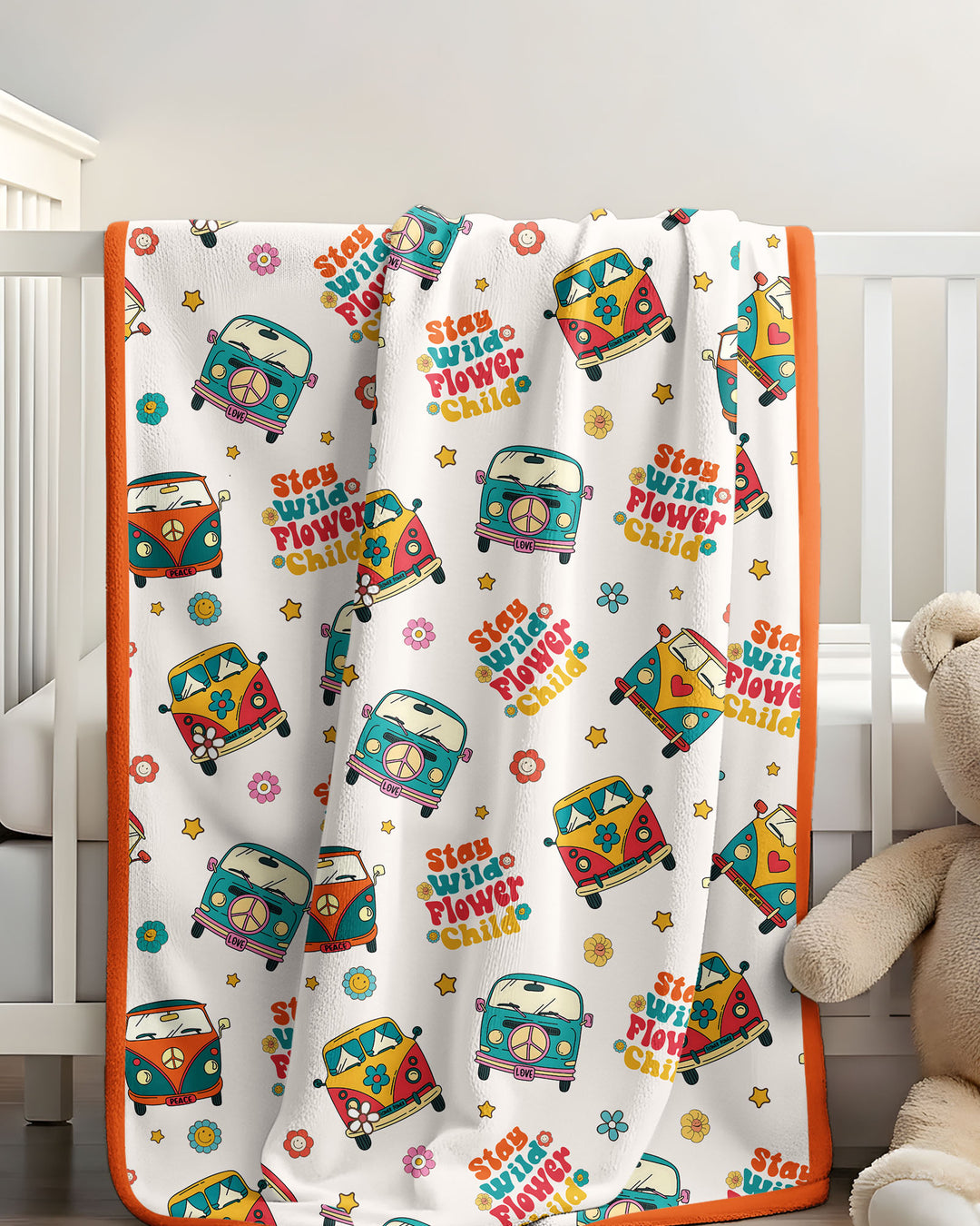 Stay Wild Flower Child Bamboo Blanket
