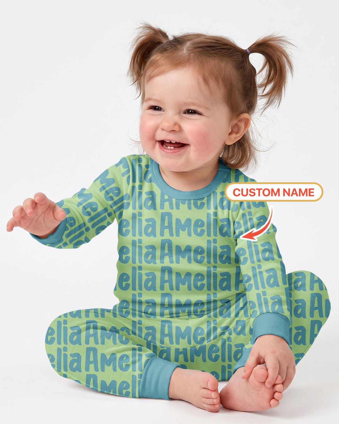 Little Letters Bamboo Two Piece Long Sleeve Pajama Set Bamboo Two Piece Long Sleeve Pajama Set