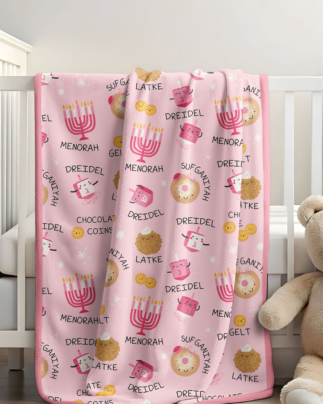 Family Hanukkah Matching Bamboo Blanket