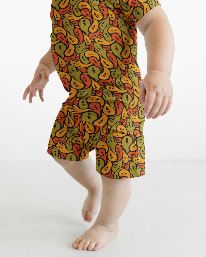 Retro Haunts & Happy Boos Bamboo Two Piece Short Sleeve Shorts Pajama Set