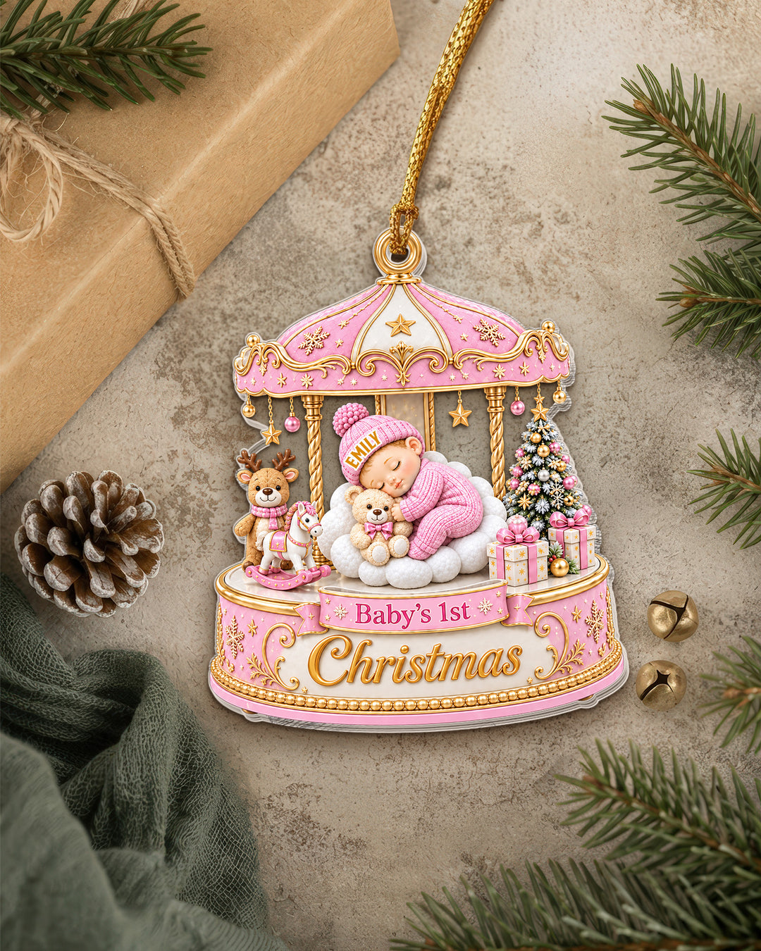 Merry Christmas Mom And Daddy Acrylic Ornament