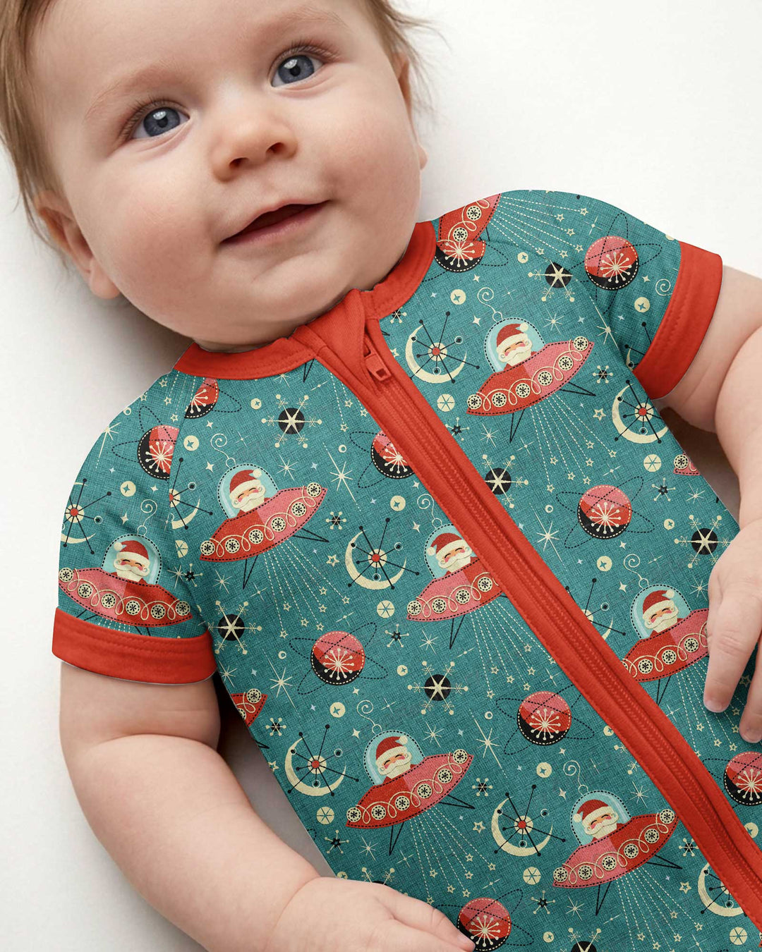 Atomic Santas in Space Bamboo Shorty Zippy