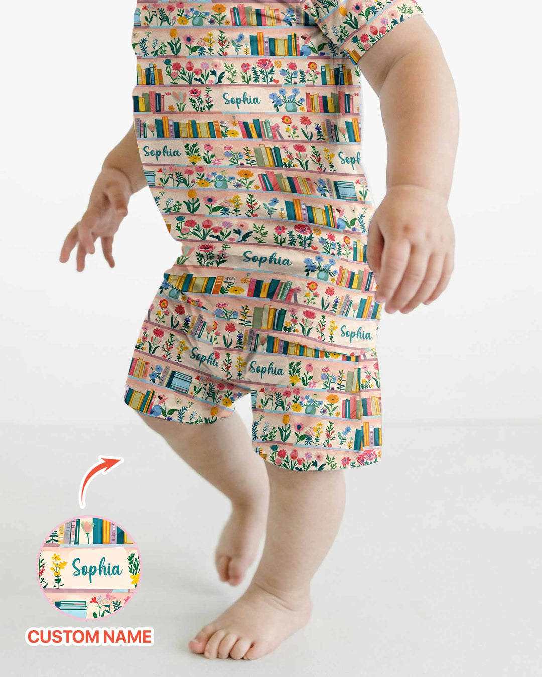 Personalized Book Lover Bamboo Two Piece Short Sleeve Shorts Pajama Set