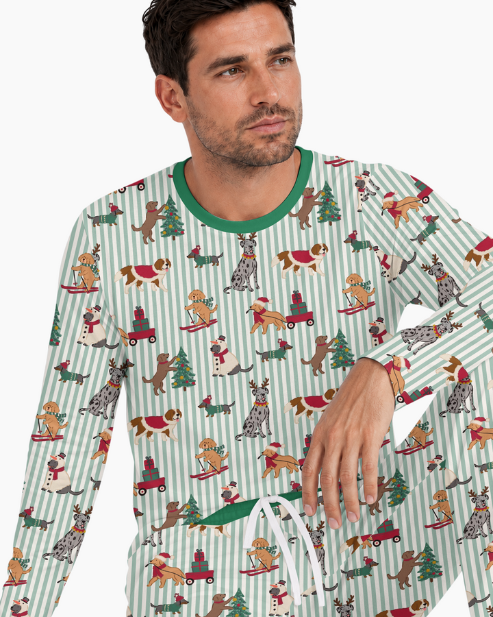Christmas Pups & Holiday Adventures Bamboo Men's Pajama Set