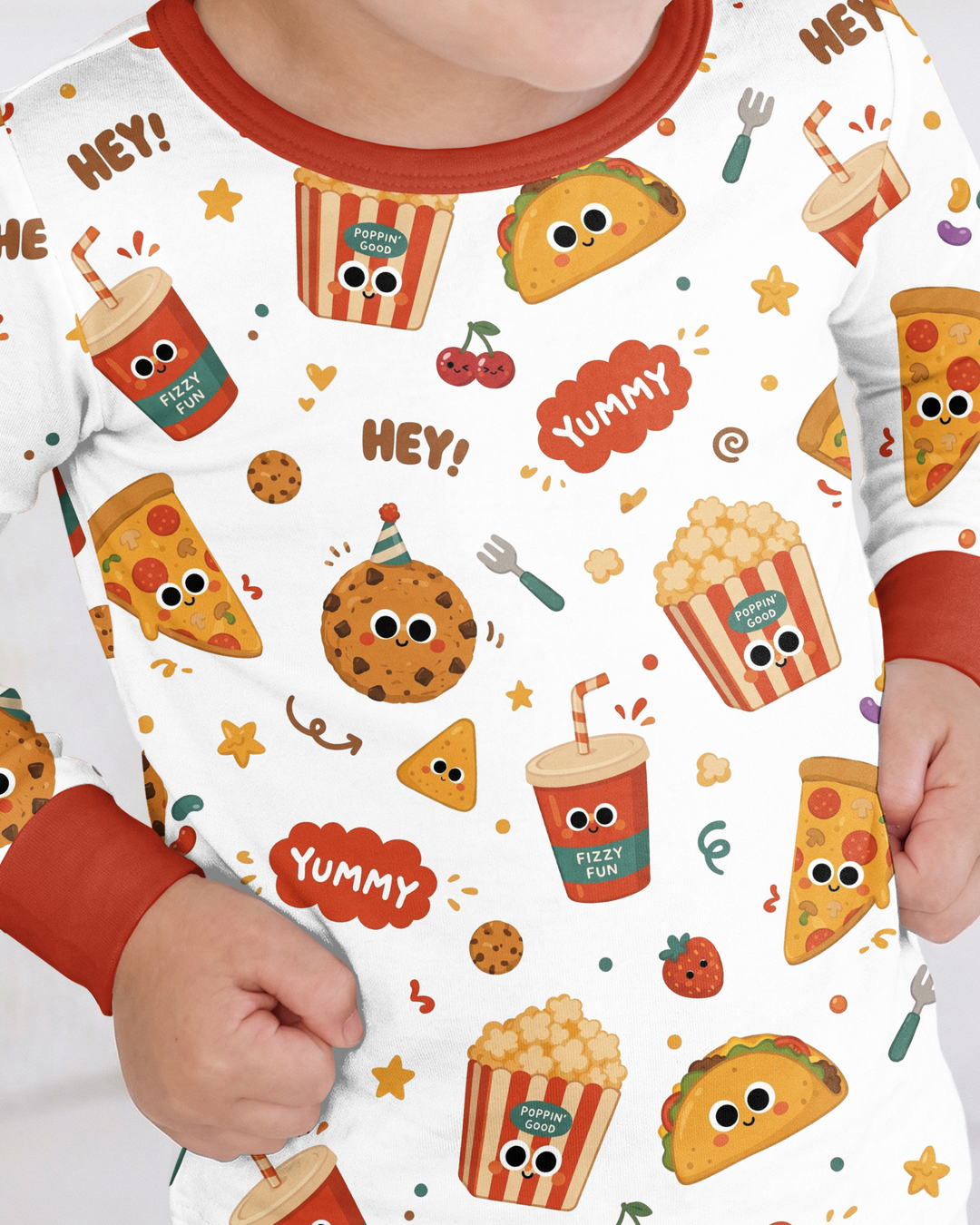 Happy Snack Bamboo Two Piece Long Sleeve Pajama Set