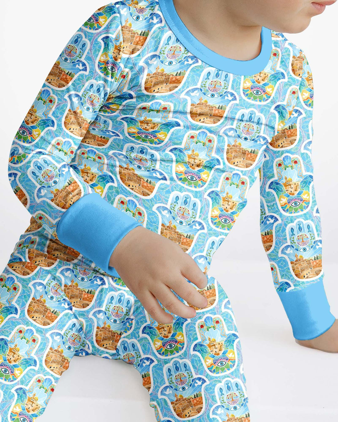 Hamsa Hand Bamboo Two Piece Long Sleeve Pajama Set
