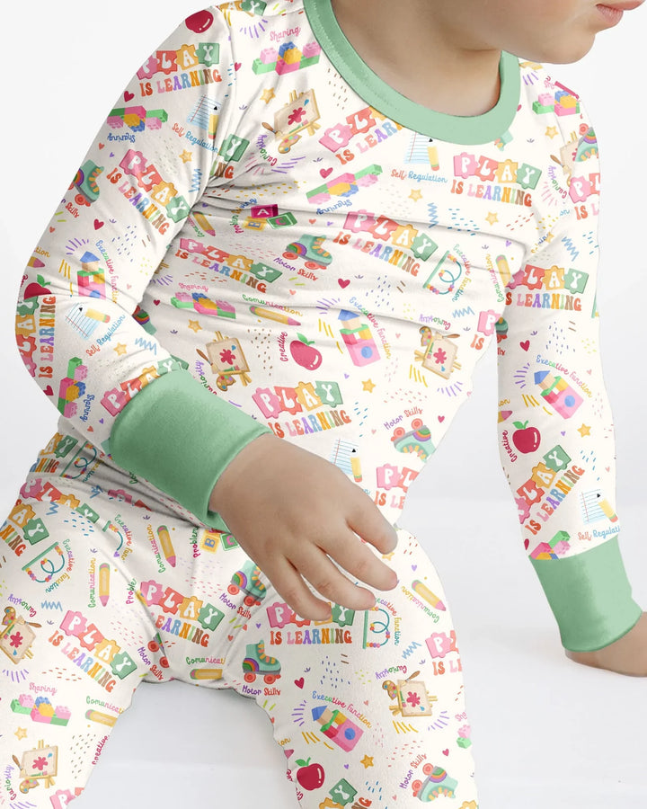 Play and Learn Bamboo Two Piece Long Sleeve Pajama Set