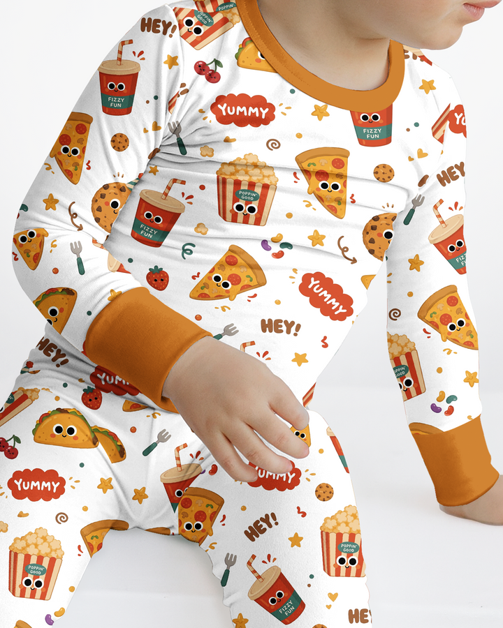 Happy Snack Bamboo Two Piece Long Sleeve Pajama Set