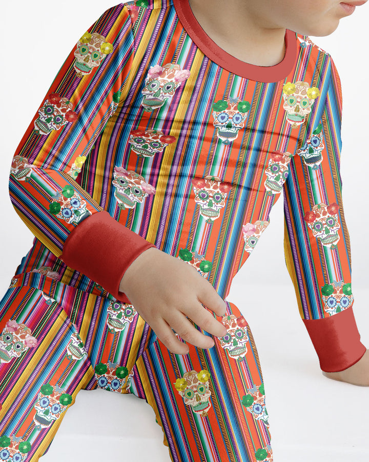 Day of the Dead Vintage Bamboo Two Piece Long Sleeve Pajama Set