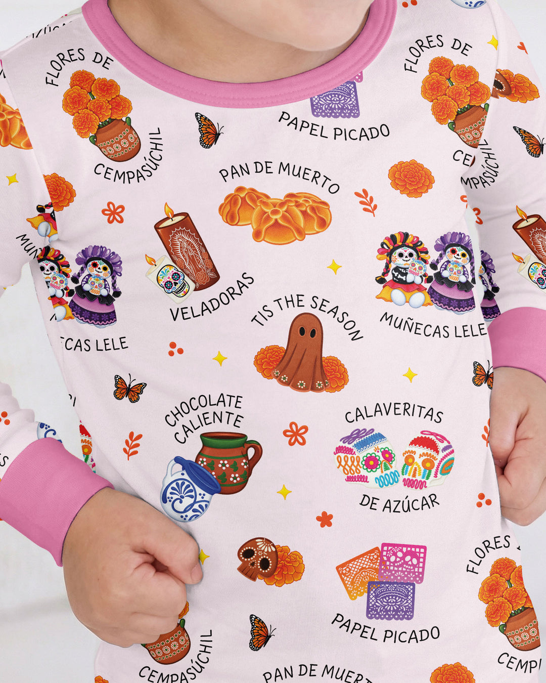 Tis the Dia De Muertos Season Bamboo Two Piece Long Sleeve Pajama Set