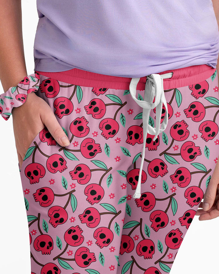 Halloween Cherry Skull Bamboo Women Pajama Set