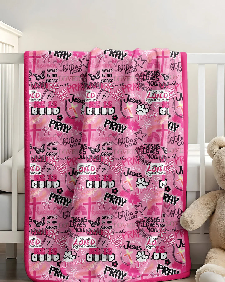 Pink Faith & Grace Bamboo Blanket