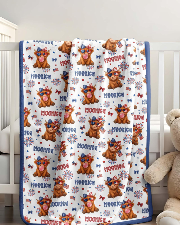 Moo-Rica Cowgirl Bamboo Blanket