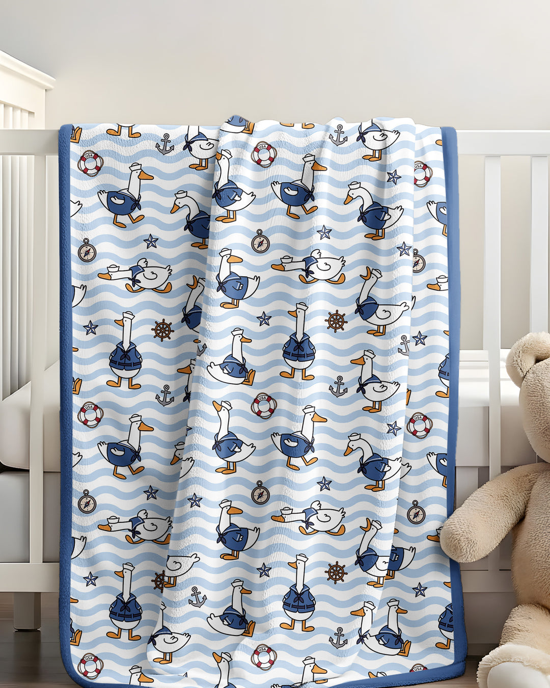 Silly Goose Sailor Bamboo Blanket