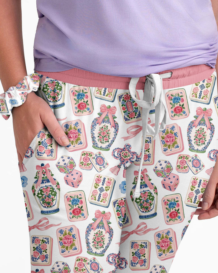 Chinoiserie Mahjong Mommy & Me Matching Bamboo Women Pajama Set