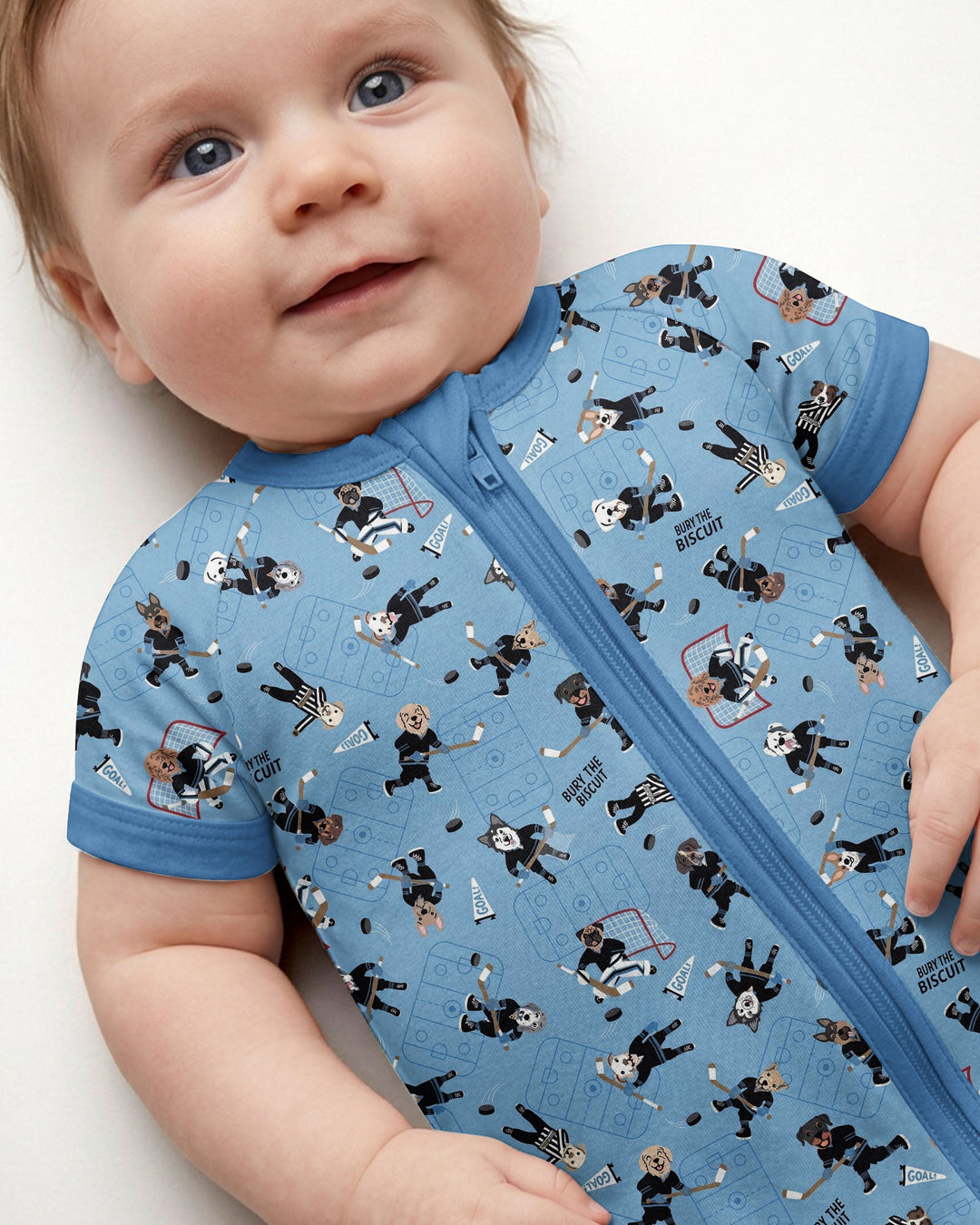 Hockey Dogs - Blue and Black Bamboo Shorty Zippy