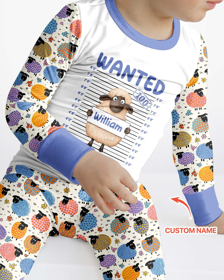 The Lost Sheep Custom Name Bamboo Two Piece Long Sleeve Pajama Set