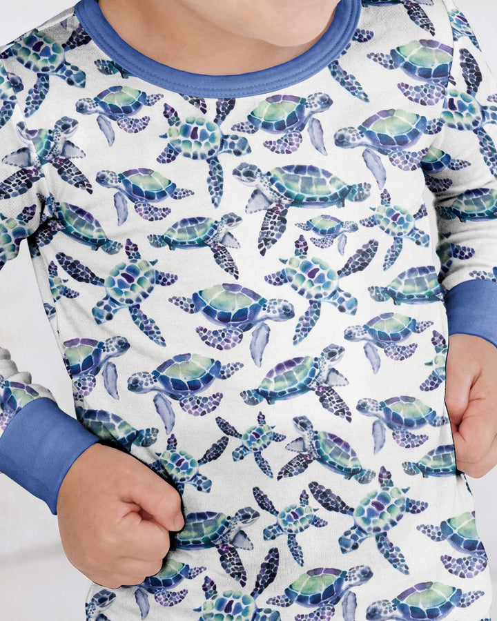 Sea Turtle Dream Bamboo Two Piece Long Sleeve Pajama Set