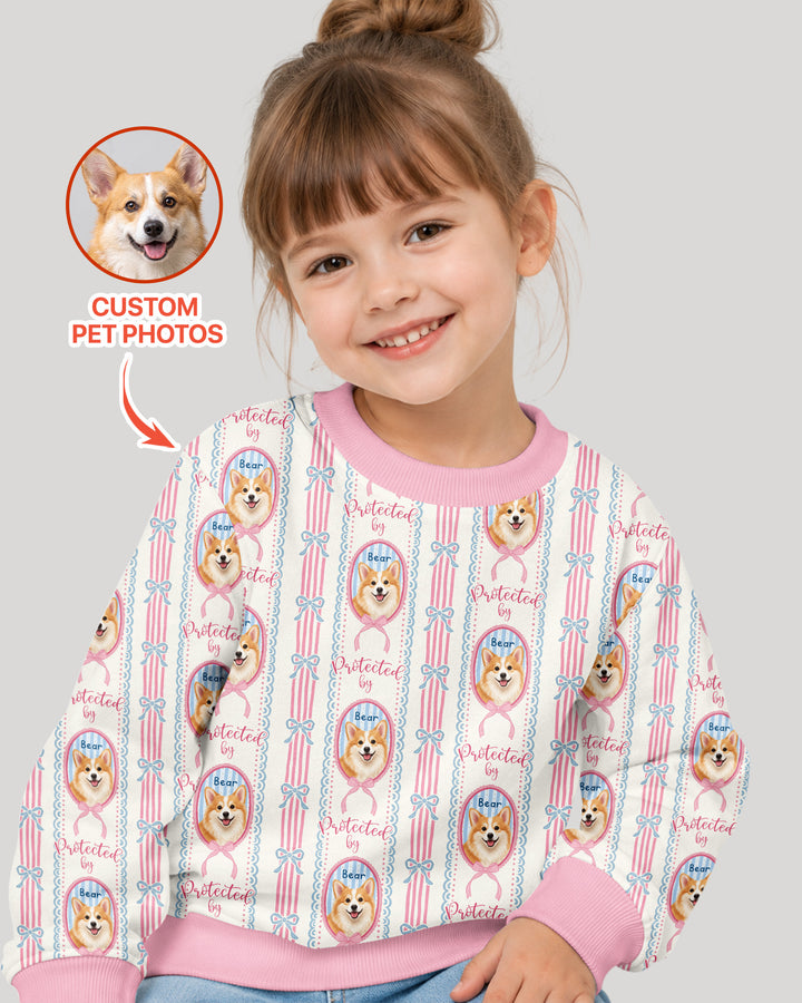 Custom Coquette Pet Photo Little Protector Bamboo Crewneck Sweatshirt