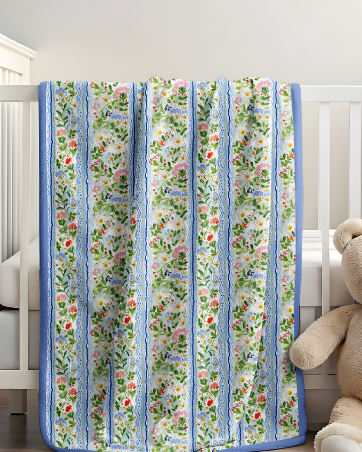 Paste Floral Girl Bamboo Blanket