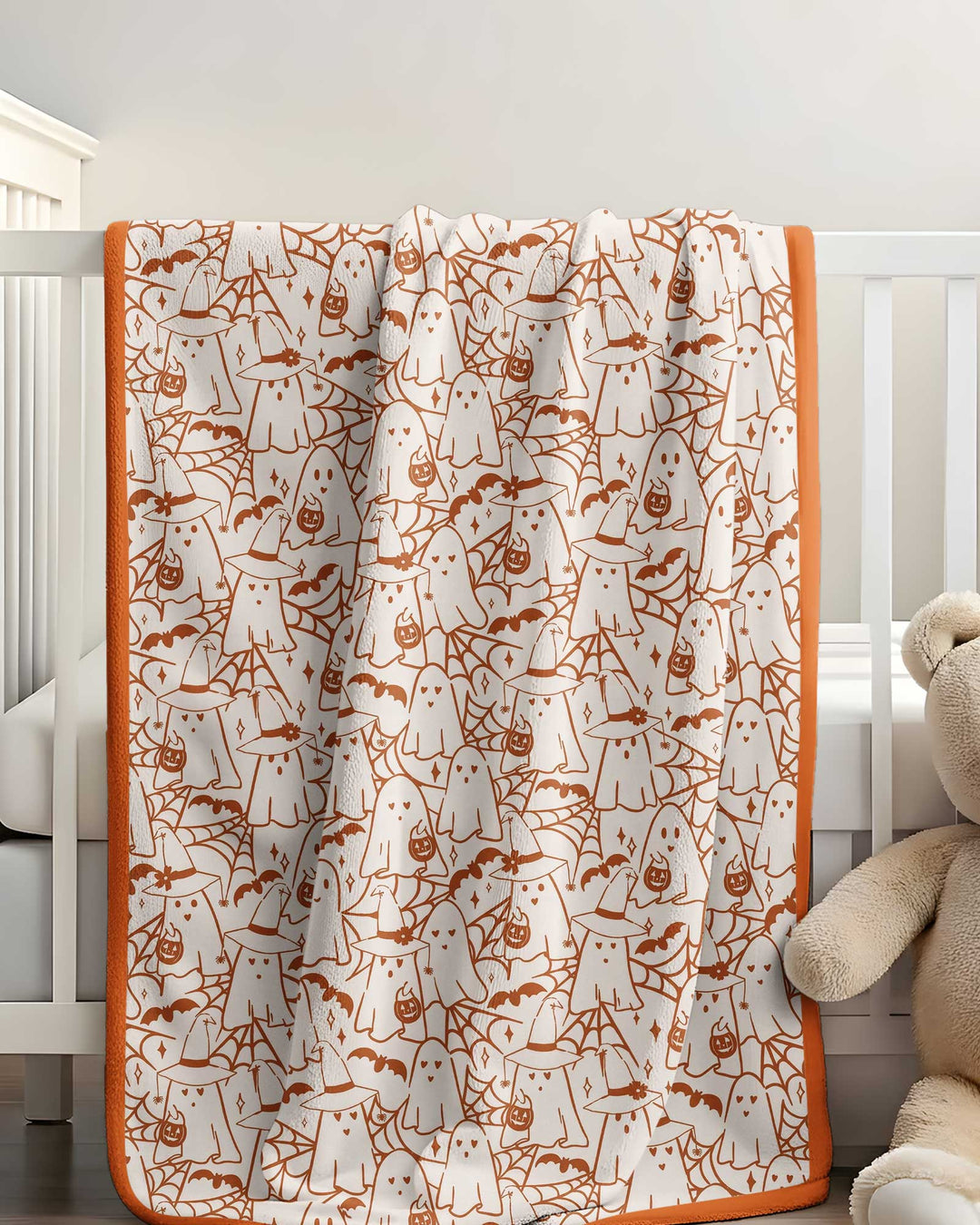 Boo Trick or Treat Ghosts Halloween Bamboo Blanket