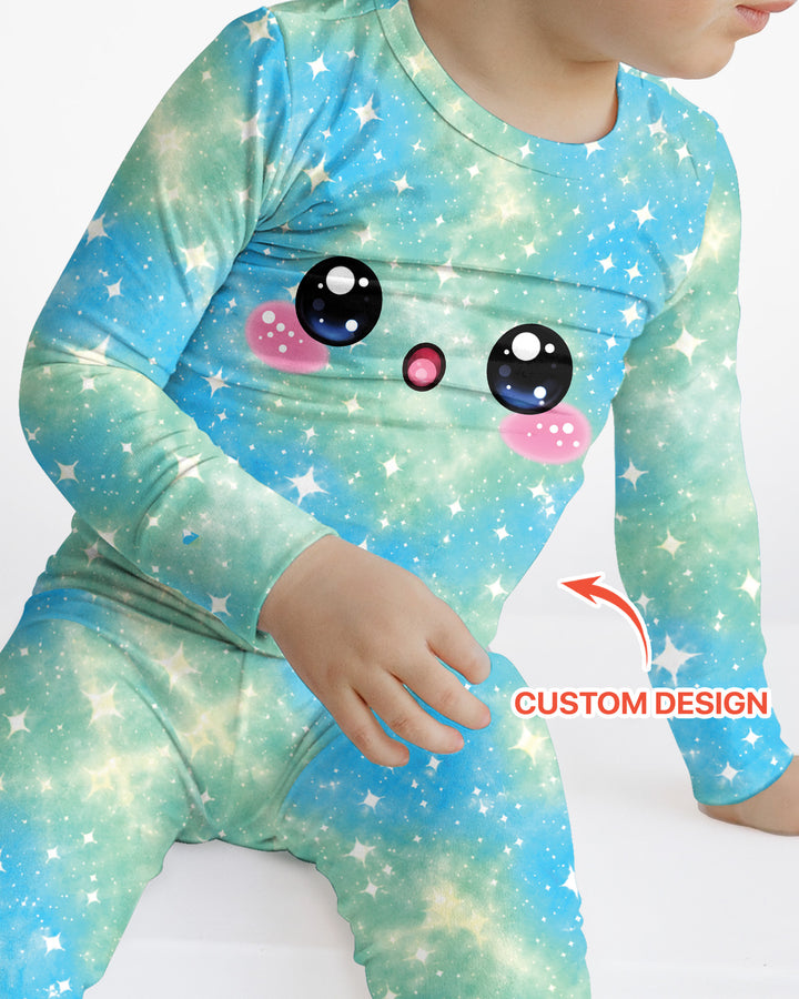 Matching Squishy Dumplings Costume Bamboo Two Piece Long Sleeve Pajama Set