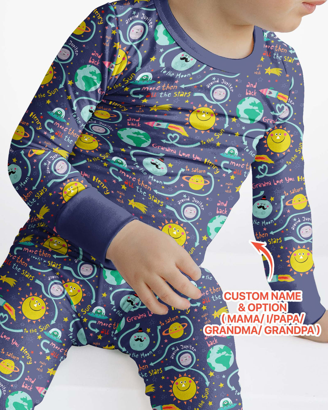 Love to the Moon and Back  Bamboo Two Piece Long Sleeve Pajama Set