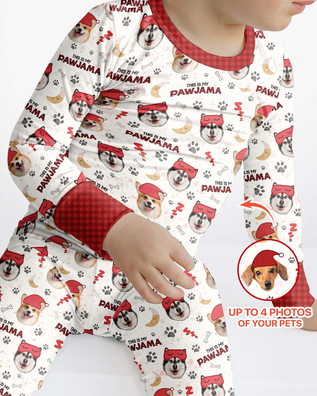 Custom Pet Photo This Is My Pawjama Bamboo Two Piece Long Sleeve Pajama Set