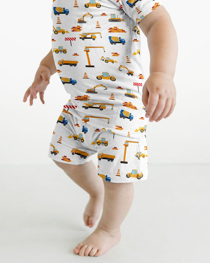 Construction Bamboo Two Piece Short Sleeve Shorts Pyjamas Set