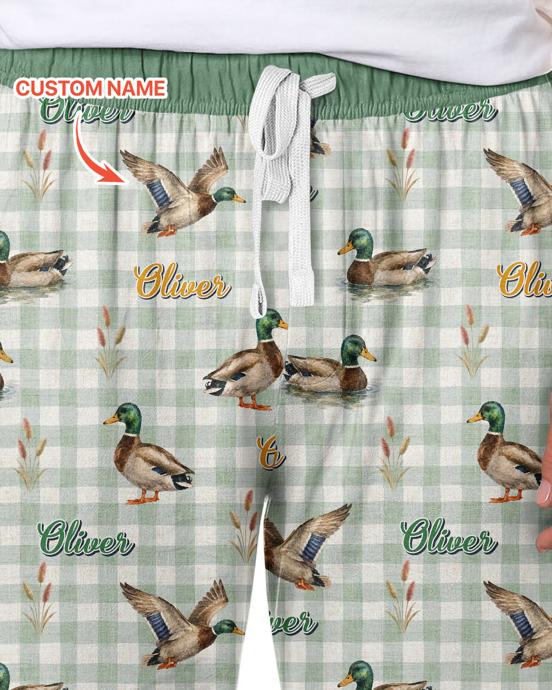 Mallard Duck Custom Name Bamboo Men's Pajama Set