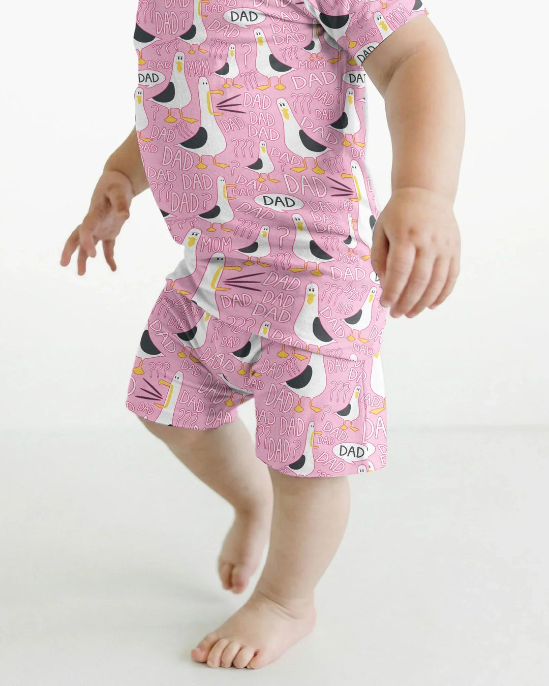 Funny Seagull DAD Bamboo Two Piece Short Sleeve Shorts Pajama Set