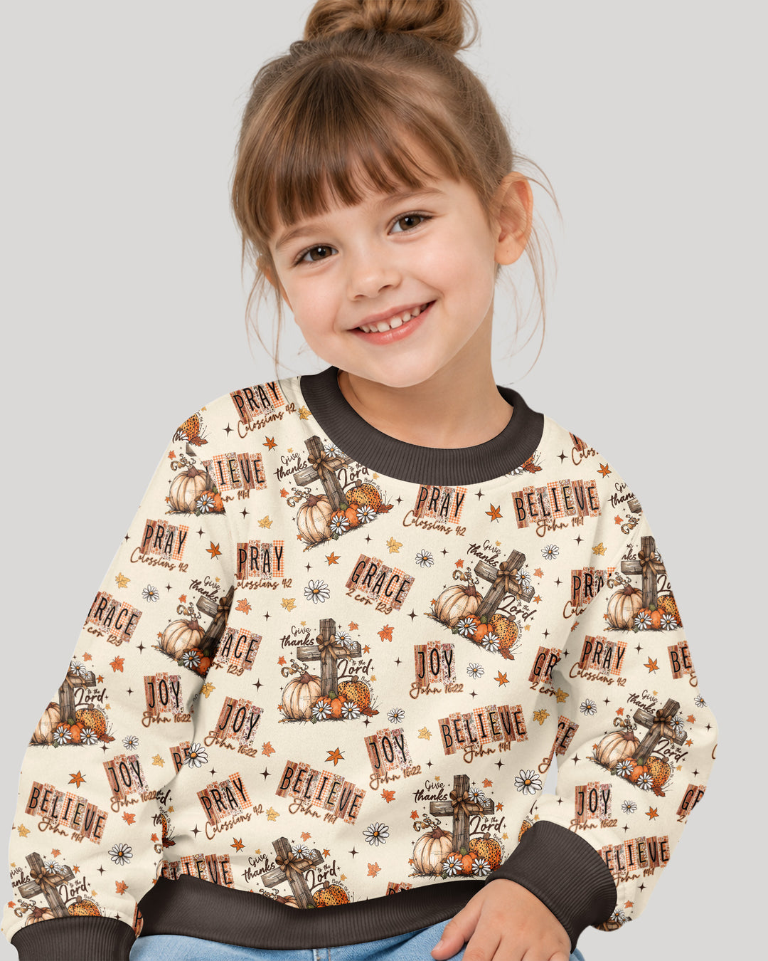 Floral Fall Give Thanks To The Lord Bamboo Crewneck Sweatshirt