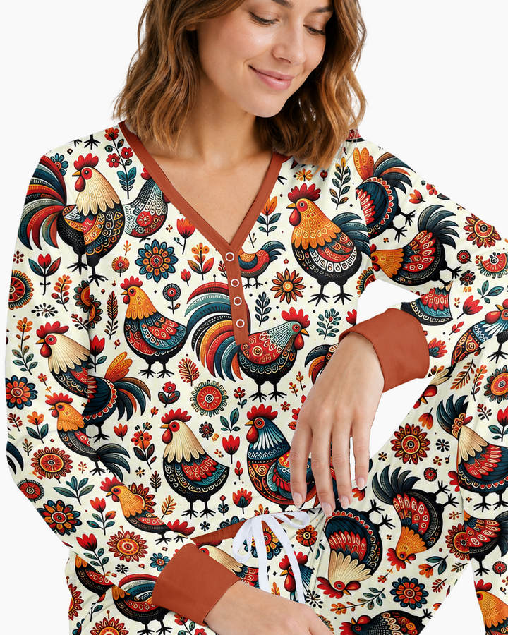 Country Chickens Bamboo Women Pajama Set