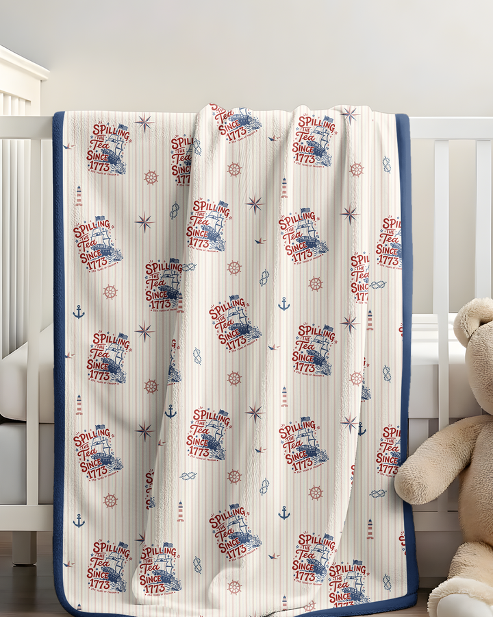 Spilling The Tea Since 1773 Family Matching Bamboo Blanket