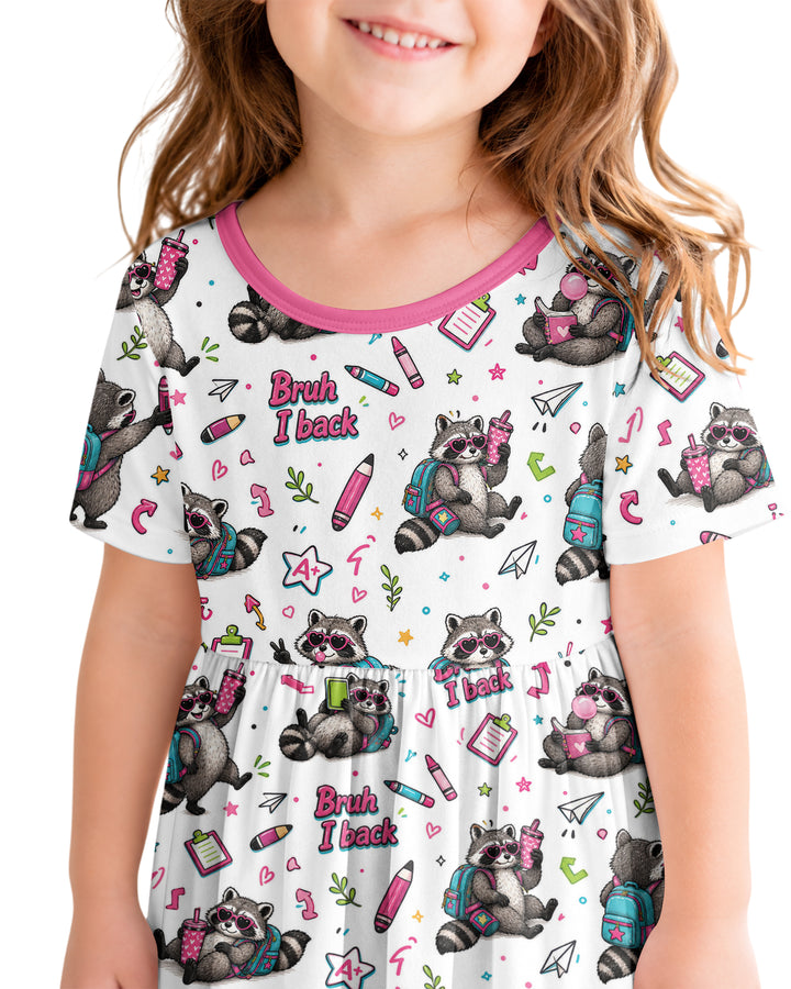 Bruh I Back Racoon Bamboo Twirl Dress