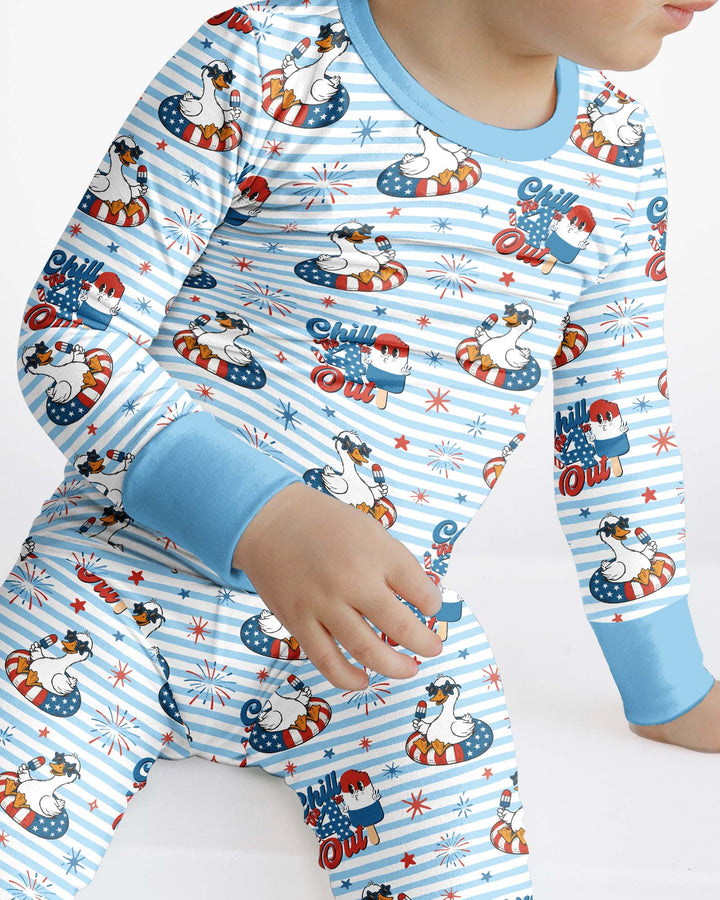 Chill the Fourth Out Bamboo Two Piece Long Sleeve Pajama Set