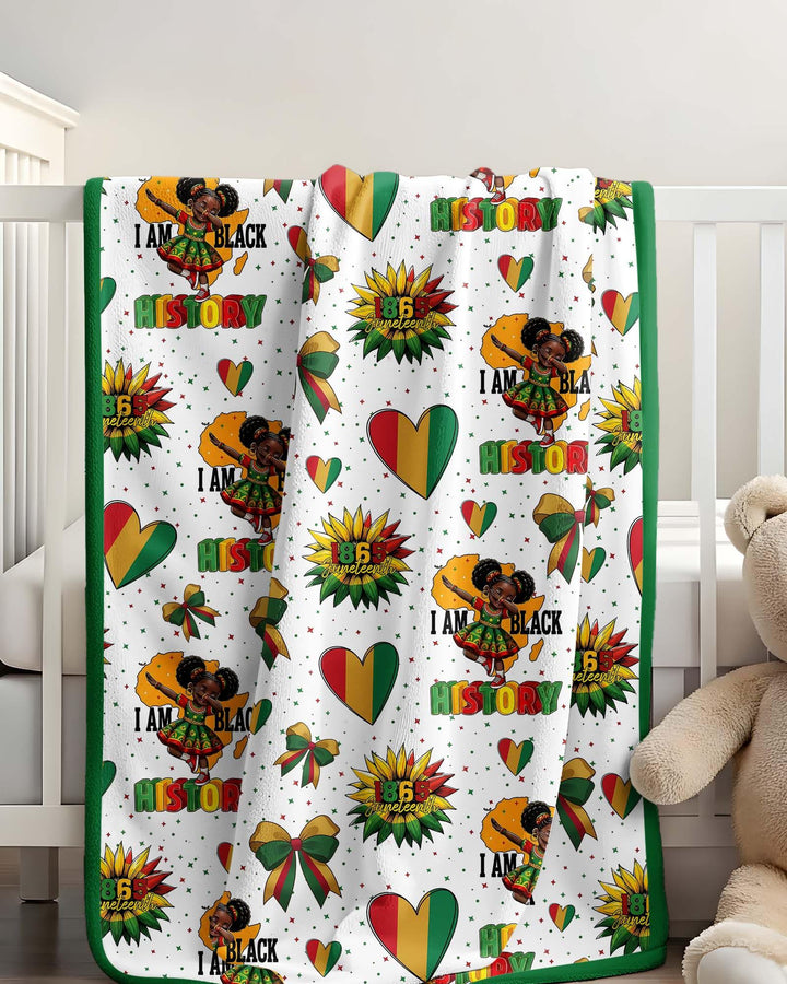 Juneteenth Girl I Am Black History Bamboo Blanket