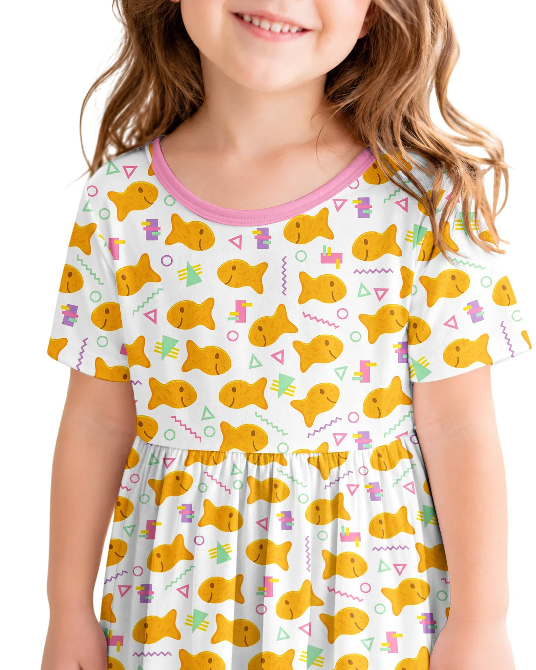 Cheesy Fishies Family Matching Bamboo Twirl Dress