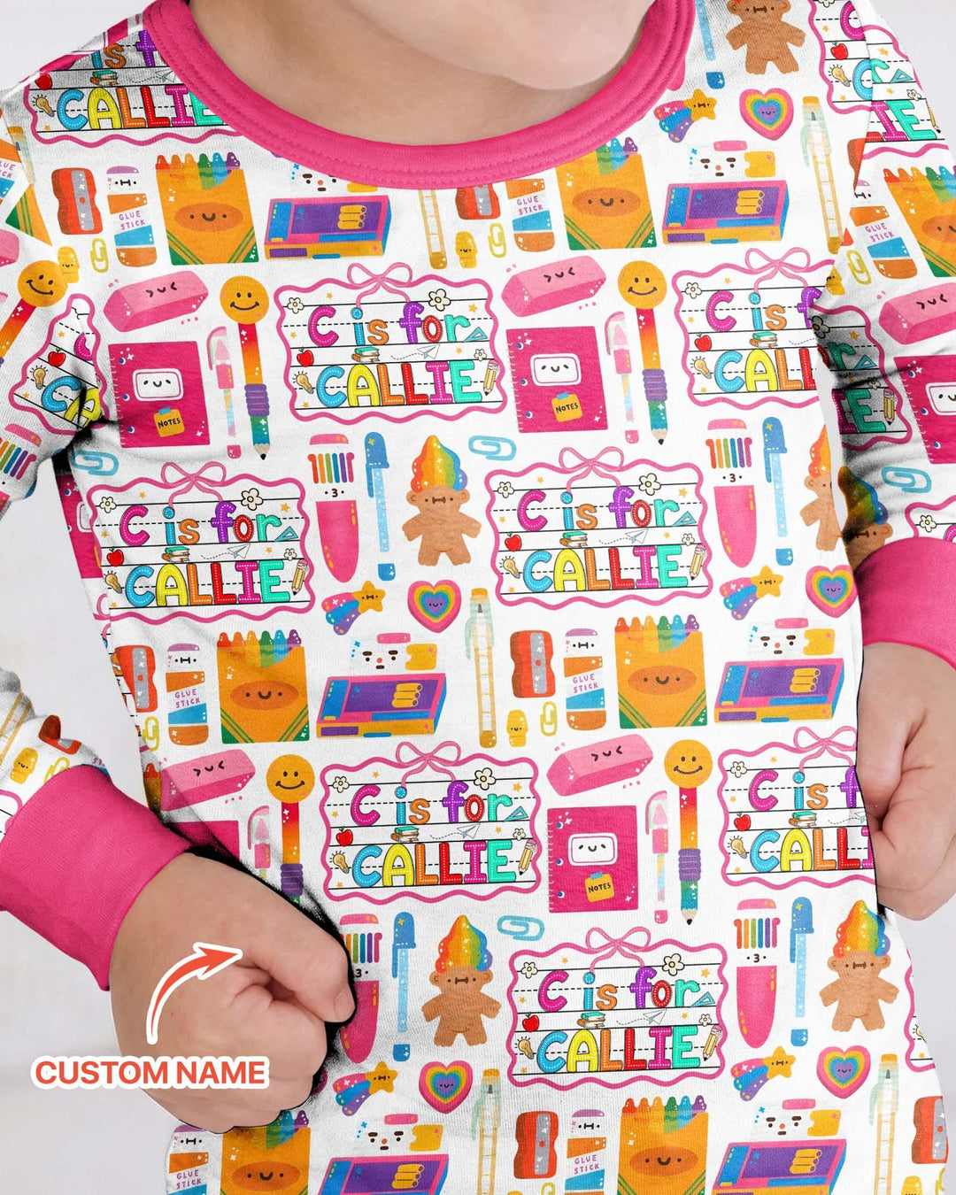 Custom Name Classroom Cuties Bamboo Two Piece Long Sleeve Pajama Set