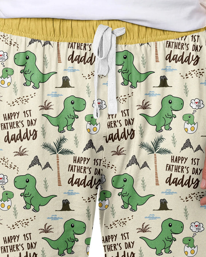 First Father's Day Daddysaurus Bamboo Men's Pajama Set