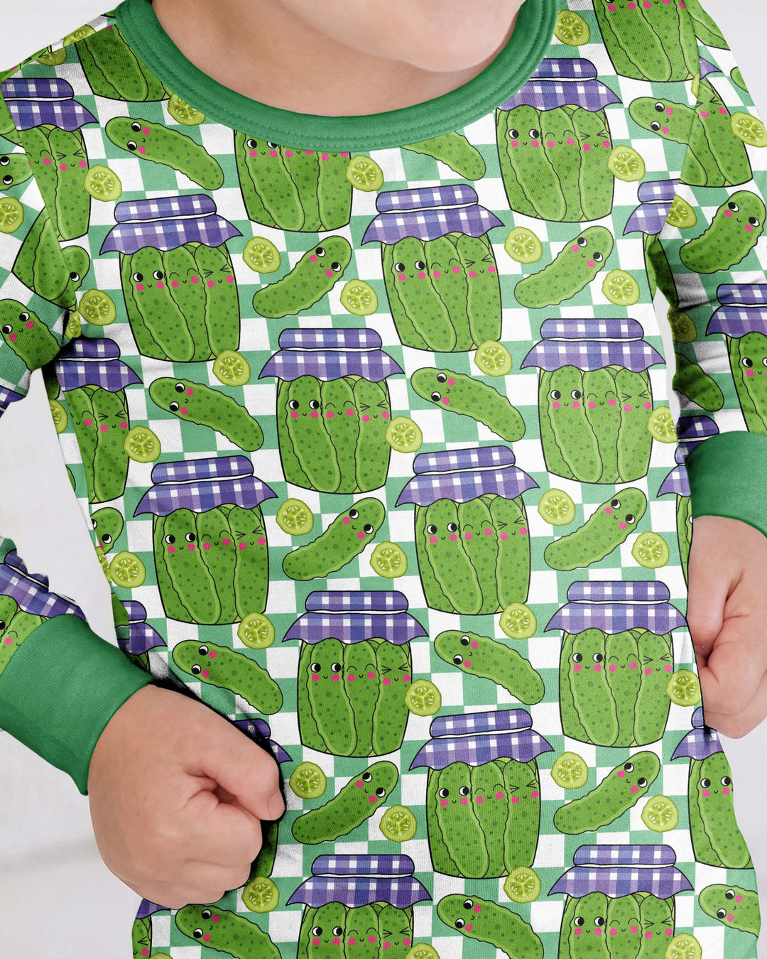 Kawaii Pickle Jar Bamboo Two Piece Long Sleeve Pajama Set