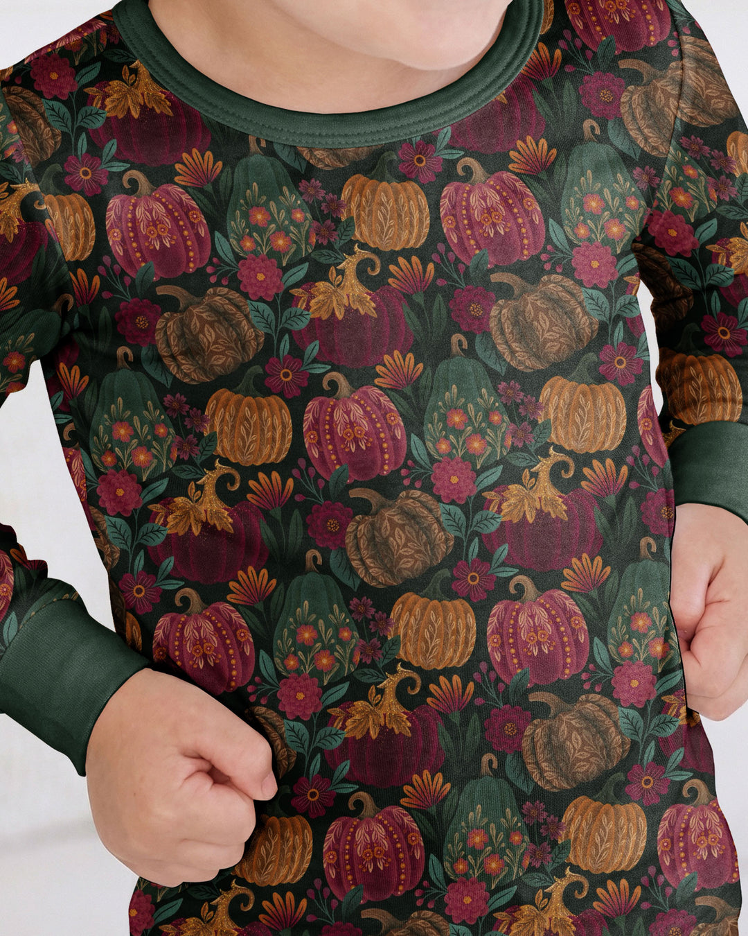 Velvet Pumpkins Bamboo Two Piece Long Sleeve Pajama Set