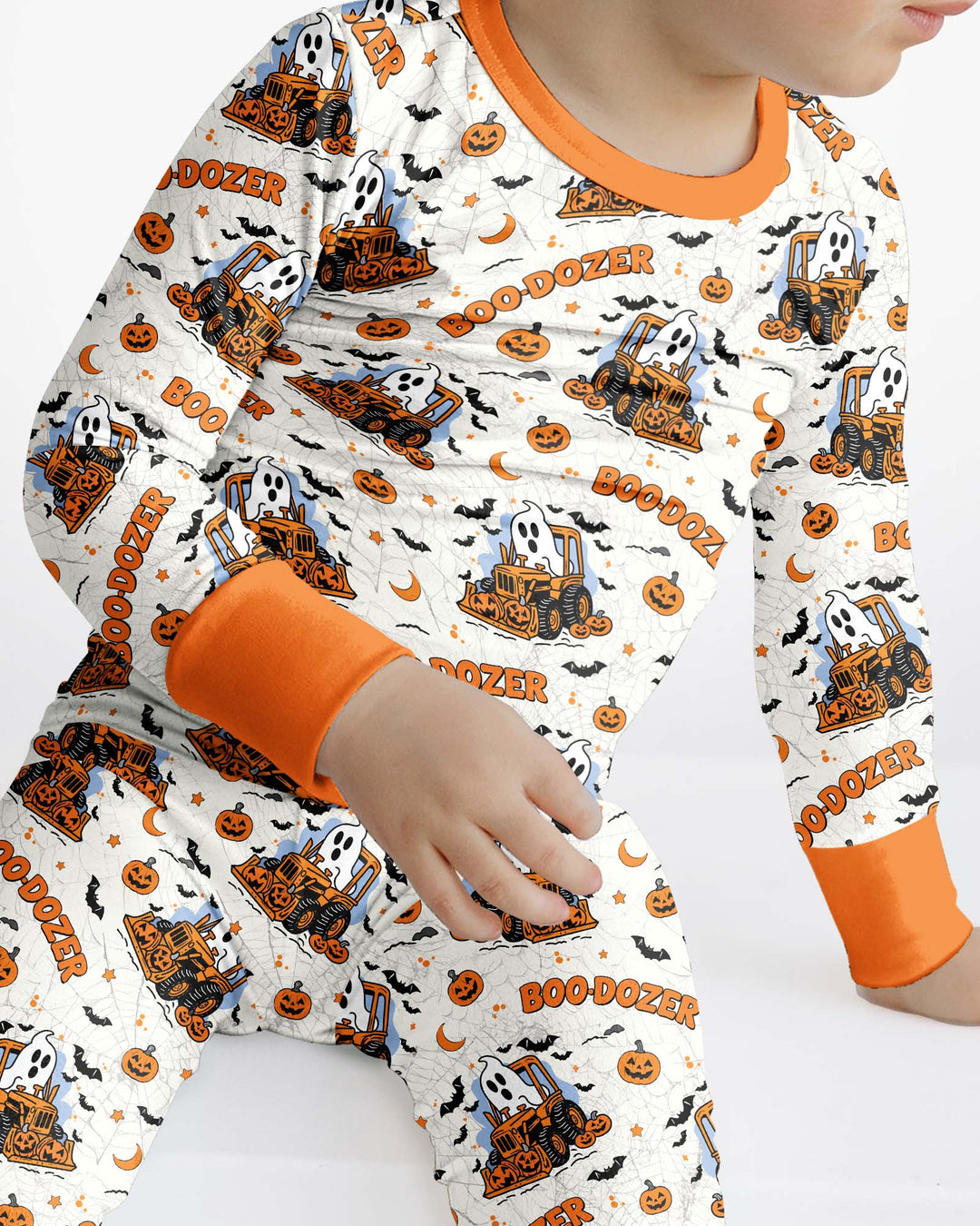 Boo-dozer Halloween Bamboo Two Piece Long Sleeve Pajama Set