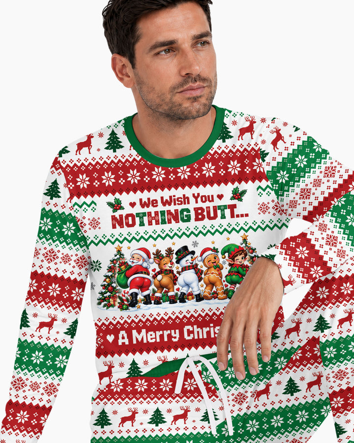 We Wish You Nothing Butt A Merry Christmas Bamboo Men's Pajama Set