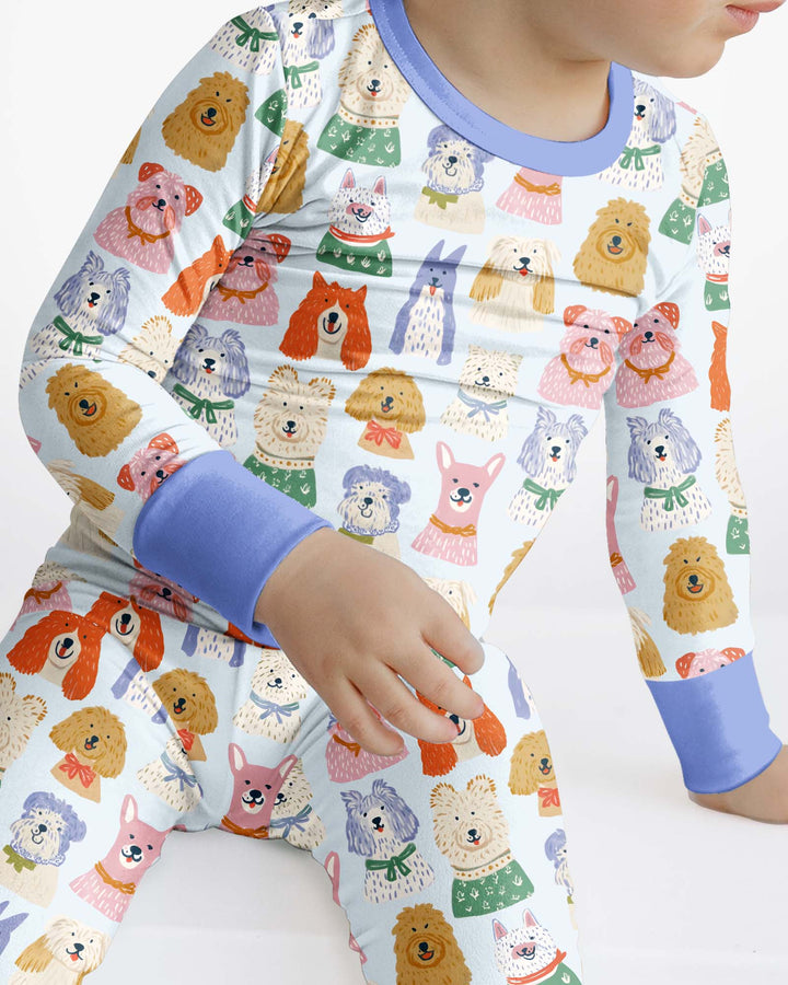 Puppy Portrait Bamboo Two Piece Long Sleeve Pajama Set